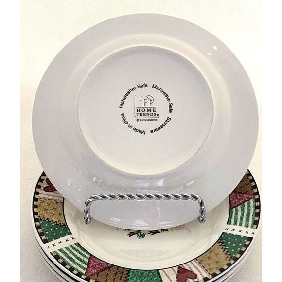 PLATES/DESSERT-HOME TRENDS-Rustic Rooster-Country Design-7.5" Diameter-Set of 4 - Picture 11 of 13